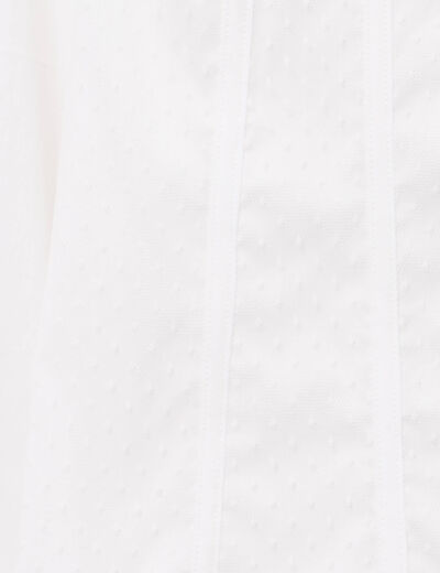 Chemise cintr&eacute;e mi-longue blanc femme