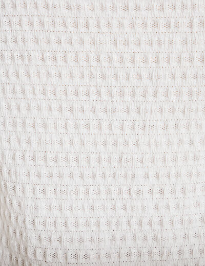 Blouse sans manches plastron brod&eacute; ecru femme