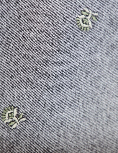 Robe courte &eacute;vas&eacute;e en jean sans manches denim gris femme