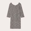 Robe droite manches 3/4 tweed noir femme