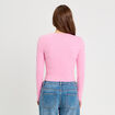Pull torsades rose femme
