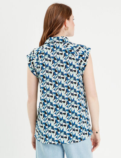 Blouse sans manches bleu femme