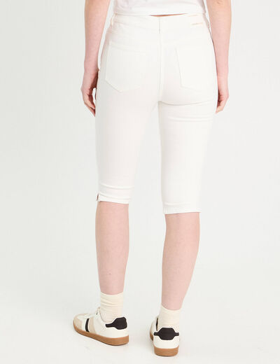 Pantalon capri ecru femme