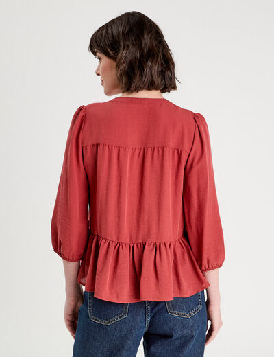 Blouse manches 3/4 vieux rose femme