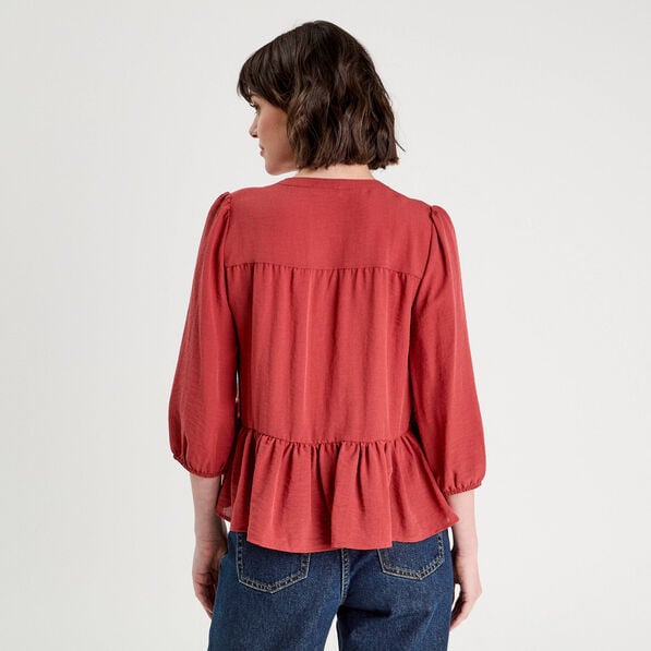 blouse manches 34 vieux rose femme Blouse manches 3/4 vieux rose femme