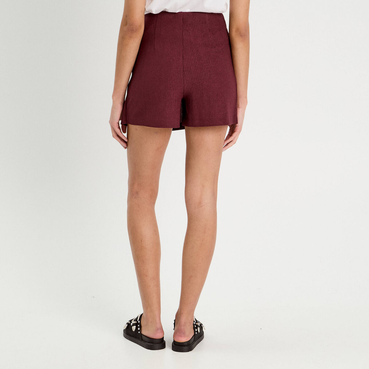 Jupe-short évasée prune femme