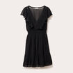 Robe évasée plumetis noir femme