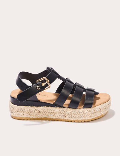 Sandales plateformes noir femme