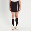 Jupe-short droite stretch noir femme