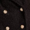 Caban court boutonné noir femme