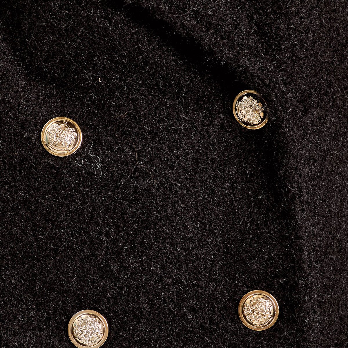 Caban court boutonné noir femme
