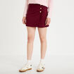 Jupe-short trap&egrave;ze en maille bordeaux femme