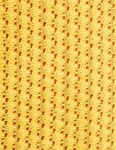 Débardeur effet crochet jaune femme