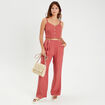Caraco cropped boutonné vieux rose femme