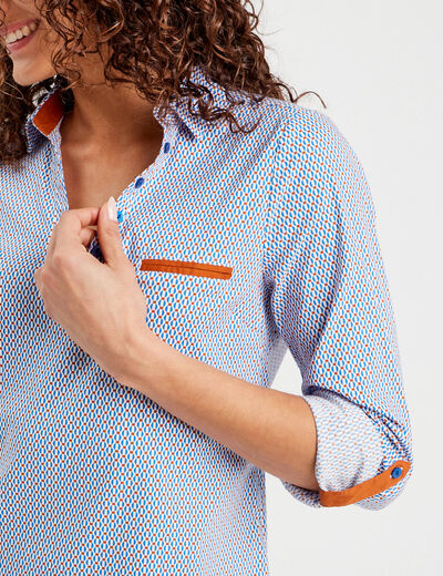 Blouse manches longues bleu femme