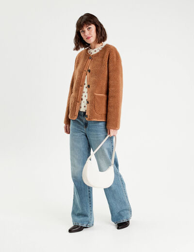 Pull manches longues blanc femme