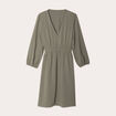 Robe évasée manches 3/4 vert kaki femme
