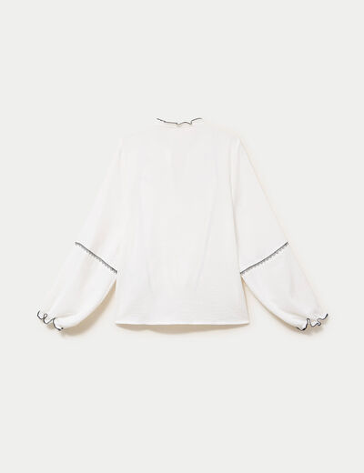 Blouse manches longues ecru femme