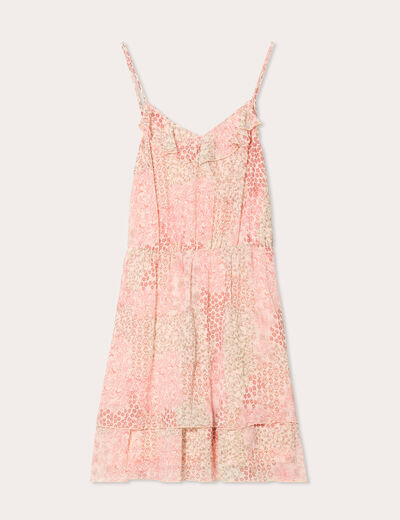 Robe évasée volants blanc femme