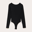 Body cintr&eacute; manches longues bateau noir femme
