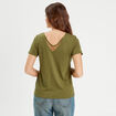 T-shirt manches courtes vert olive femme