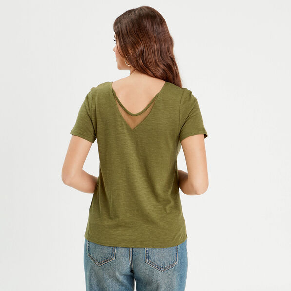 t shirt manches courtes vert olive femme T-shirt manches courtes vert olive femme