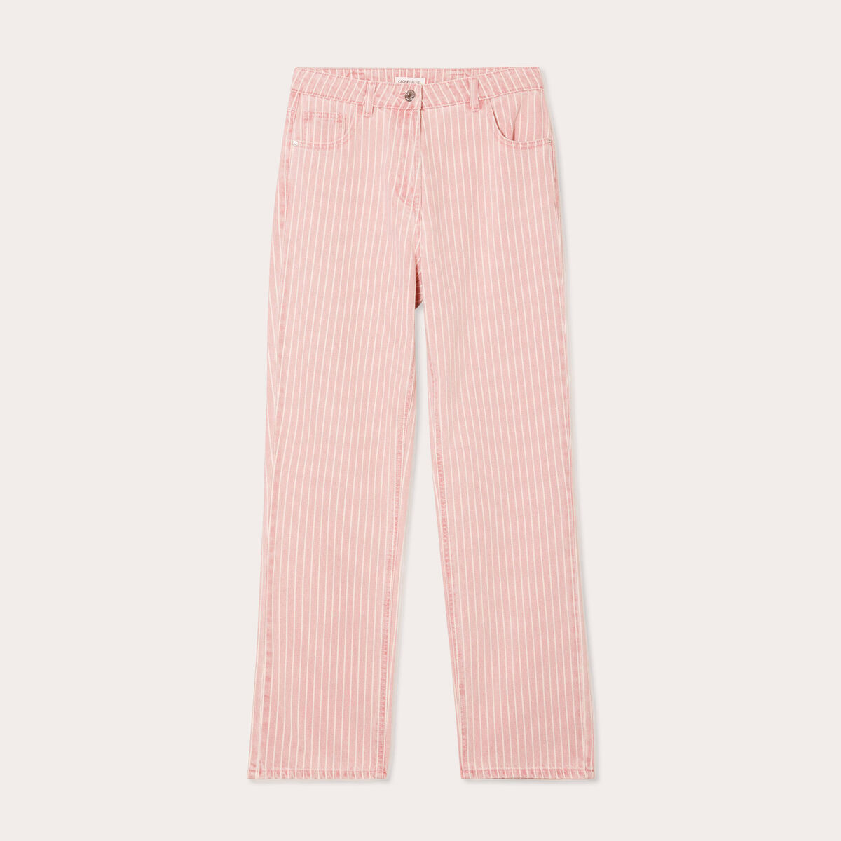 Jeans large rose clair femme