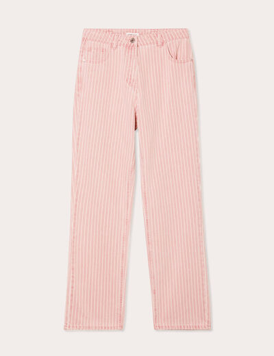 Jeans large rose clair femme