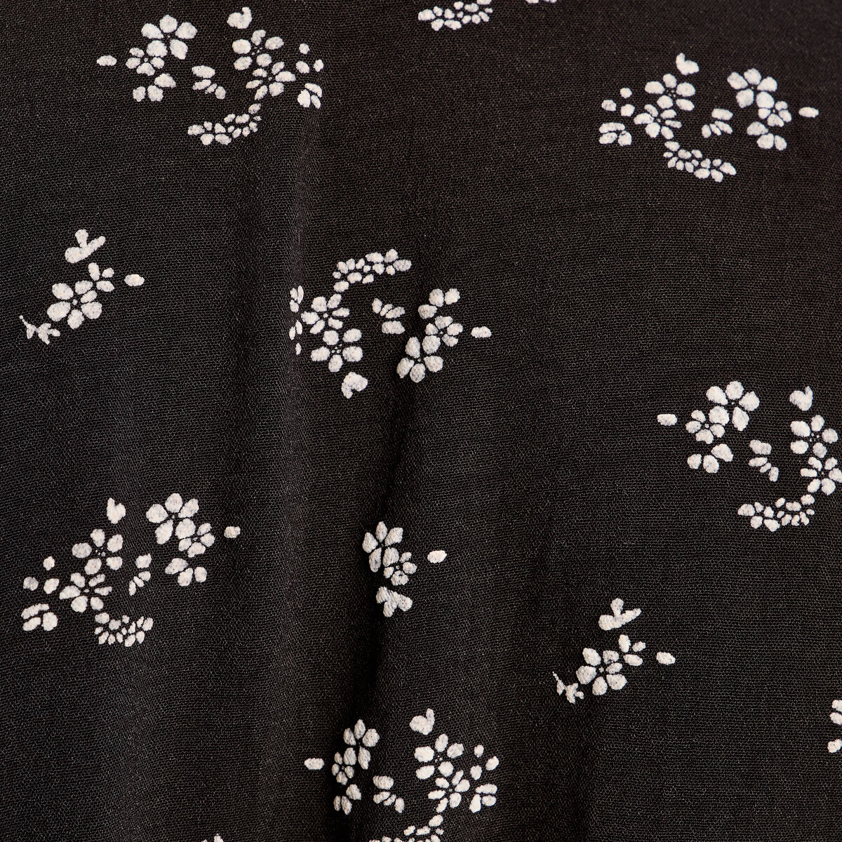 Robe évasée manches courtes noir femme