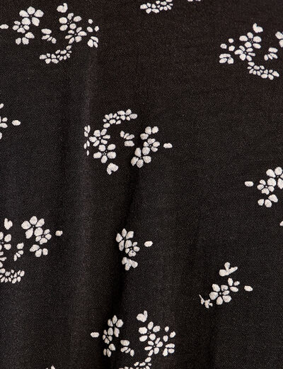 Robe évasée manches courtes noir femme