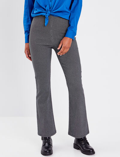 Pantalon bootcut stretch noir femme