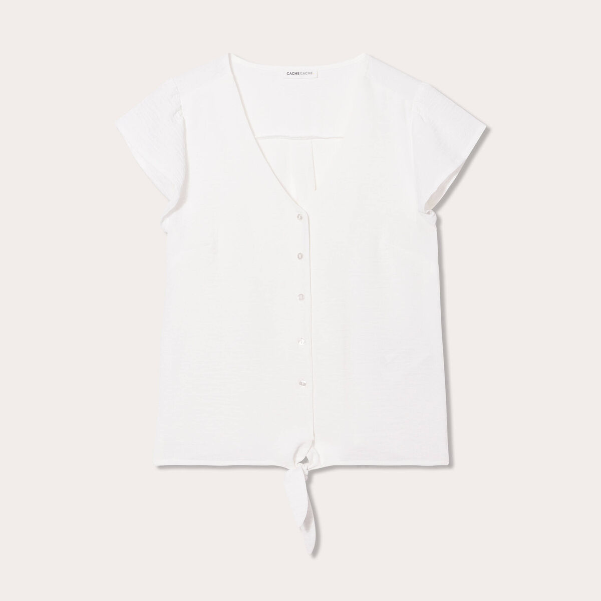 Blouse manches courtes ecru femme