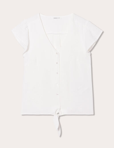 Blouse manches courtes ecru femme