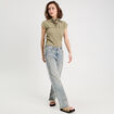 Blouse manches courtes vert pastel femme