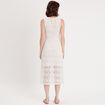 Robe midi moulante dentelle ecru femme