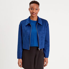 Veste zippée oversize bleu electrique femme