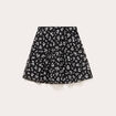 Jupe courte &eacute;vas&eacute;e en voile doubl&eacute;e noir femme
