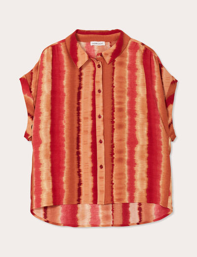Chemise manches courtes rouge femme
