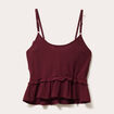 Débardeur cropped volants bordeaux femme
