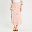 Jupe longue évasée rose pastel femme