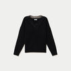 Pull col v manches longues dentelle noir femme