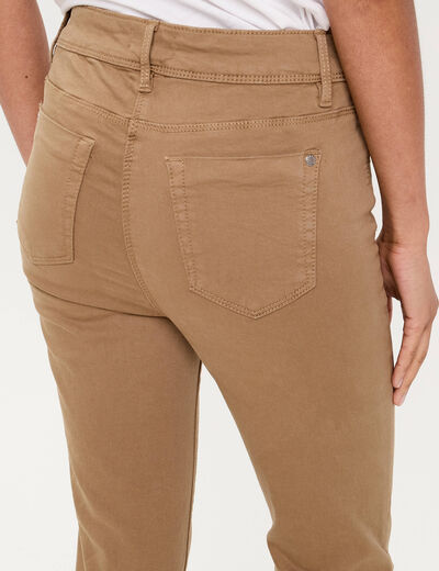Jeans slim 5 poches beige femme