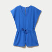 Combishort pliss&eacute; bleu electrique femme