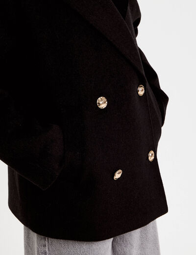 Caban oversize noir femme