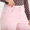 Pantalon droit en velours rose clair femme