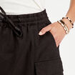 Jupe cargo taille à coulisse noir femme