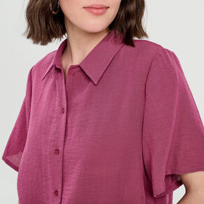 chemise manches courtes prune femme Chemise manches courtes prune femme