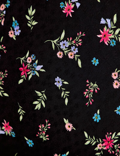 Robe d&eacute;collet&eacute; bretelles aspect dentelle noir femme