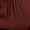Pantalon large taille haute en cr&ecirc;pe marron femme