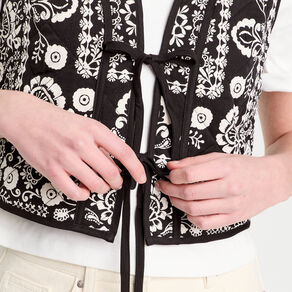 Gilet sans manches matelassé noir femme